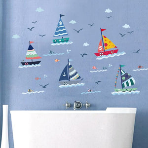 Cartoon Sailboats - Artrostic