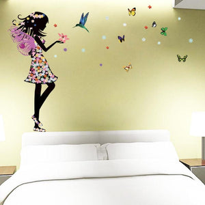 Fairy Girl with Bird and Butterflies - Artrostic