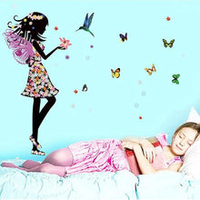 Load image into Gallery viewer, Fairy Girl with Bird and Butterflies - Artrostic