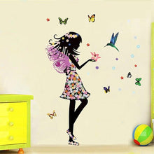 Load image into Gallery viewer, Fairy Girl with Bird and Butterflies - Artrostic