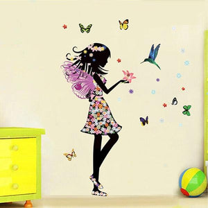 Fairy Girl with Bird and Butterflies - Artrostic