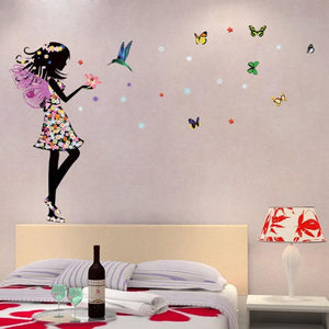 Fairy Girl with Bird and Butterflies - Artrostic