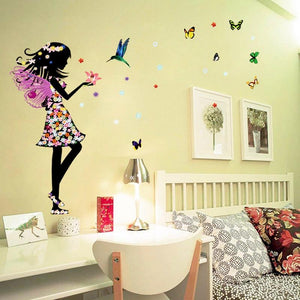 Fairy Girl with Bird and Butterflies - Artrostic