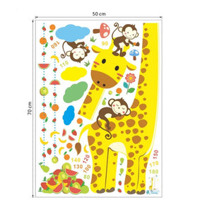 Giraffe and Monkeys Growth Chart - Artrostic