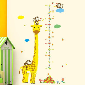 Giraffe and Monkeys Growth Chart - Artrostic