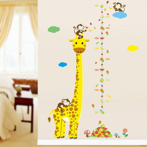 Giraffe and Monkeys Growth Chart - Artrostic