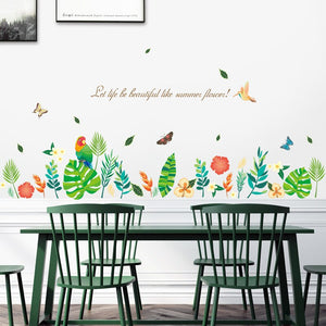 Parrot and Green Leaves