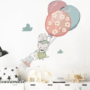 Cartoon Bunny Hot Air Balloon