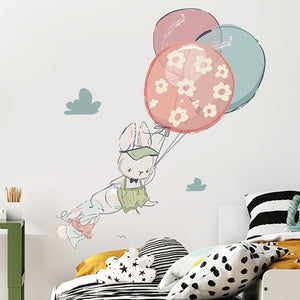 Cartoon Bunny Hot Air Balloon