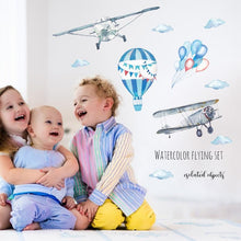 Load image into Gallery viewer, Watercolor Airplane Balloon - Artrostic
