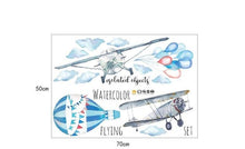 Load image into Gallery viewer, Watercolor Airplane Balloon - Artrostic