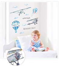 Load image into Gallery viewer, Watercolor Airplane Balloon - Artrostic