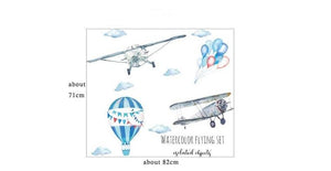 Watercolor Airplane Balloon - Artrostic