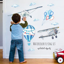 Load image into Gallery viewer, Watercolor Airplane Balloon - Artrostic